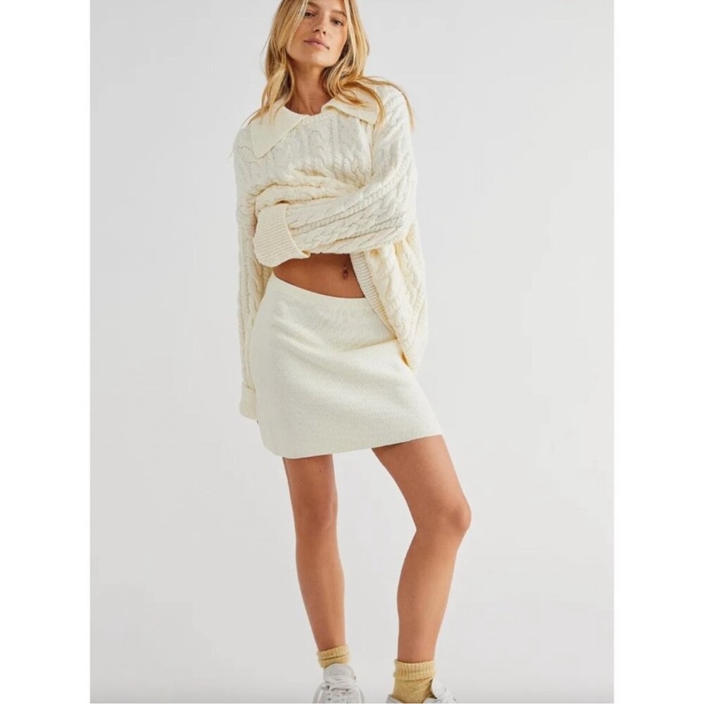 Free People Cable Sweater and Skirt Set